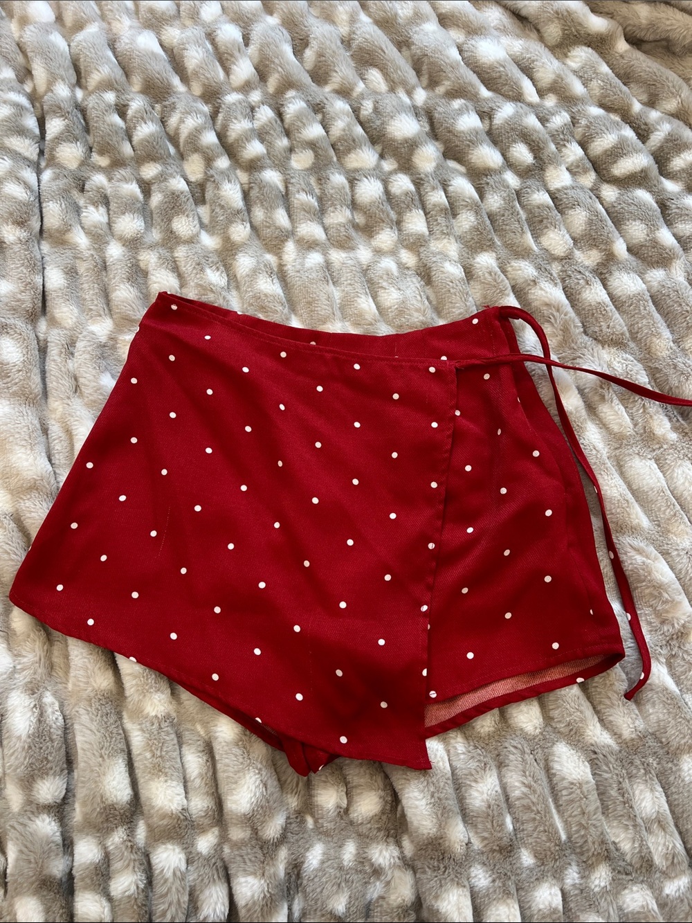 Honey Belle Red Polka Dot Wrap Skort